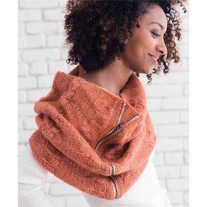 Noonday Collection | Cozy Cables Alpaca Soft Orange Zip Circle Scarf